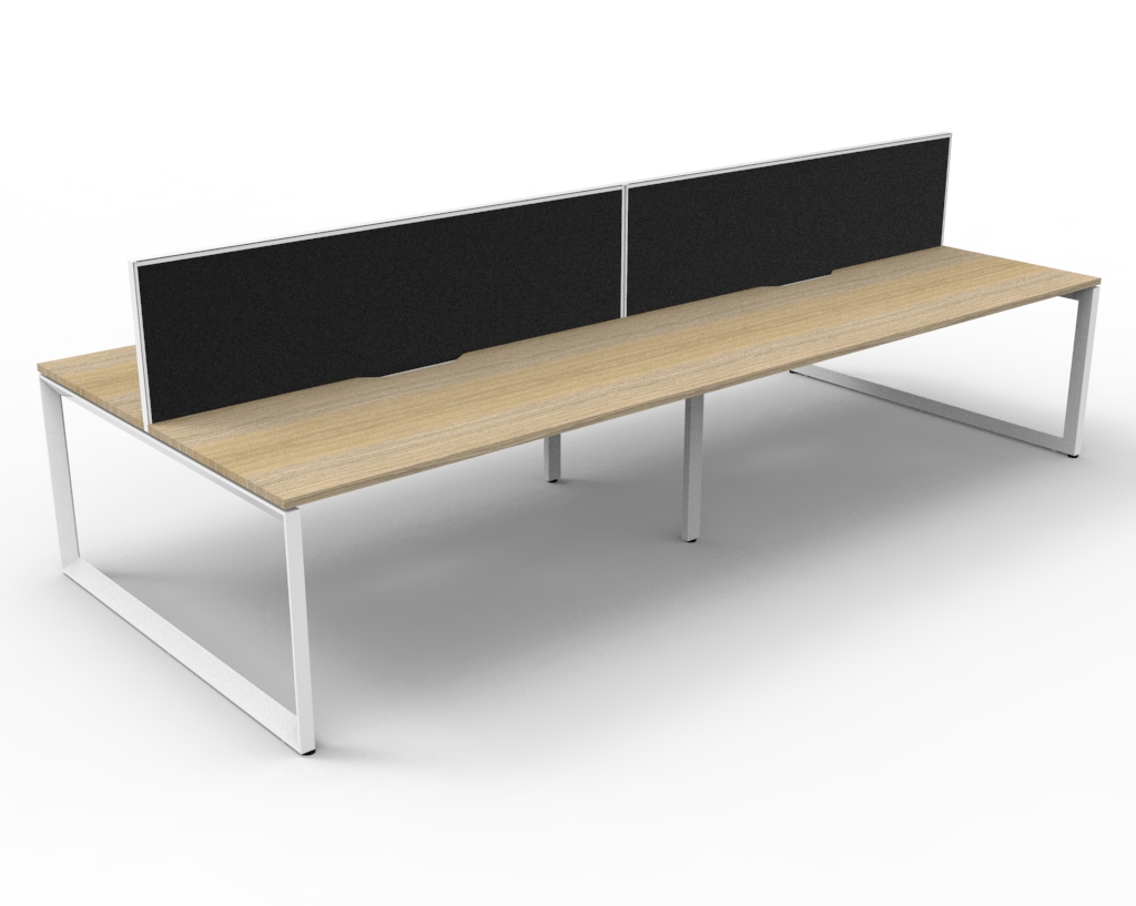 Loop 4 Person Back to Back Workstation - With Screen